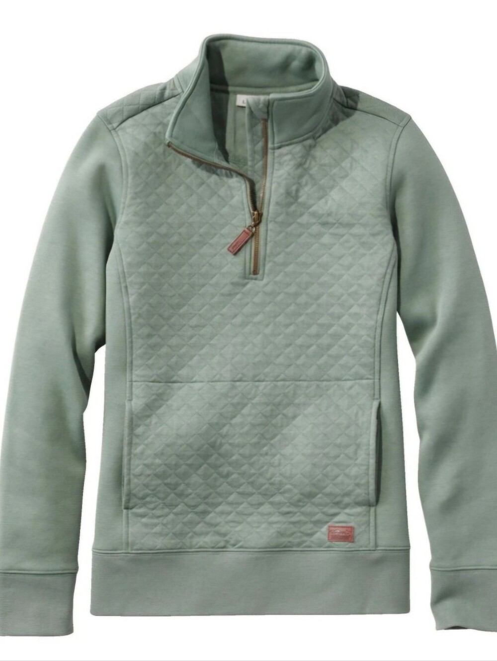 L.L. Bean Women's Quilted Half-Zip Sweater - Olive Size Xlarge